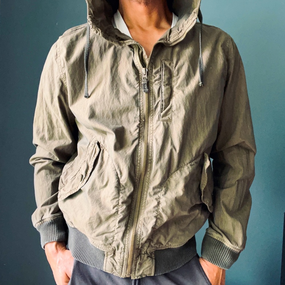 GAP Lightweight hooded bomber jacket.